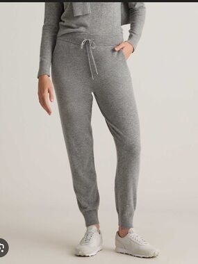 Quince Heather Gray Cashmere Jogger Pants sz M #T1